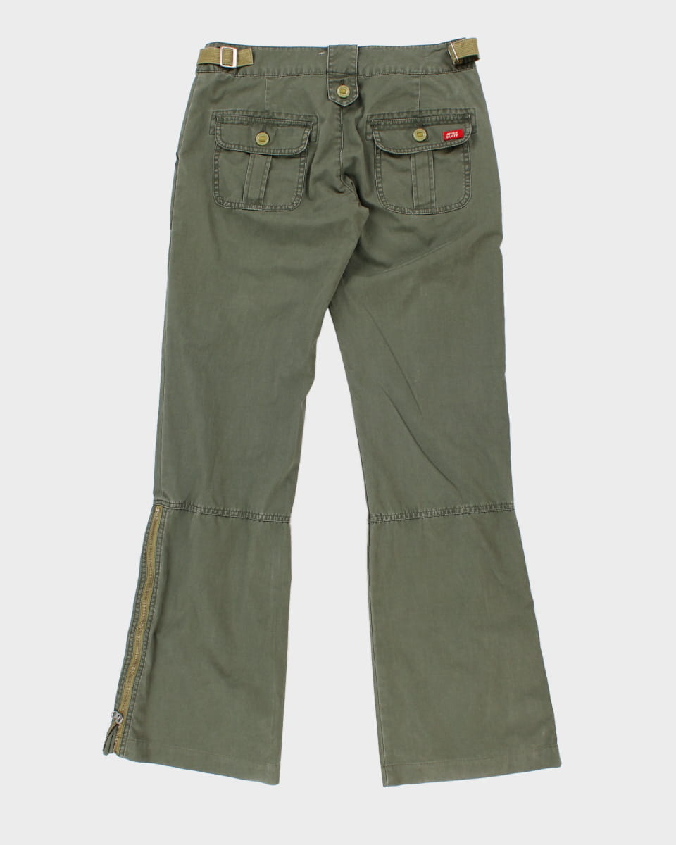 Y2K 00's Miss Sixty Women's Green Cargo Trousers - W31