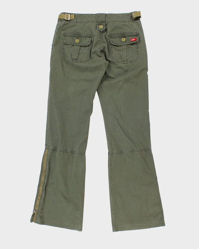 Y2K 00's Miss Sixty Women's Green Cargo Trousers - W31