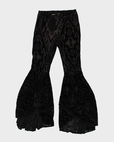 Women's Velvet Patterned Trousers - W30