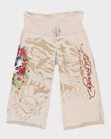 Womens Beige Ed Hardy Culotte Sweatpants - M