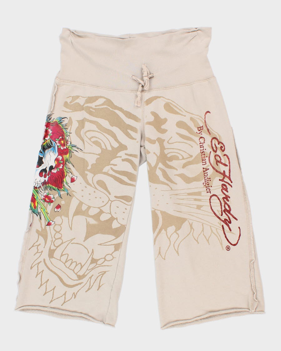 Womens Beige Ed Hardy Culotte Sweatpants - M