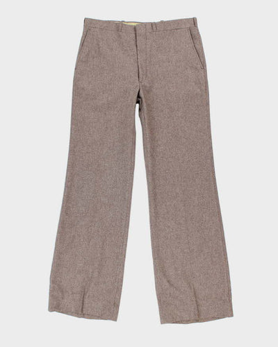 Womens Sandstone Colour Wool Trousers - M