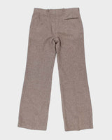Womens Sandstone Colour Wool Trousers - M