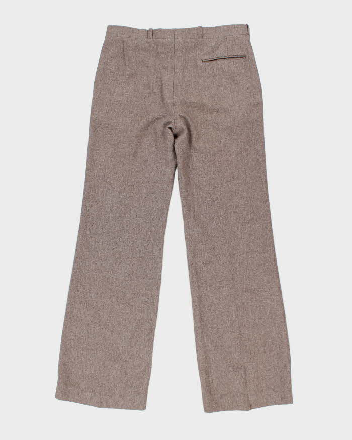 Womens Sandstone Colour Wool Trousers - M