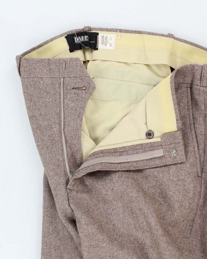Womens Sandstone Colour Wool Trousers - M