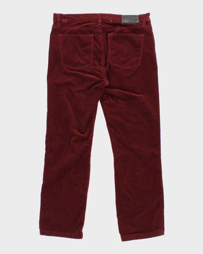 Womens Burgundy Ralph Lauren Corduroy Trousers - W34 L27