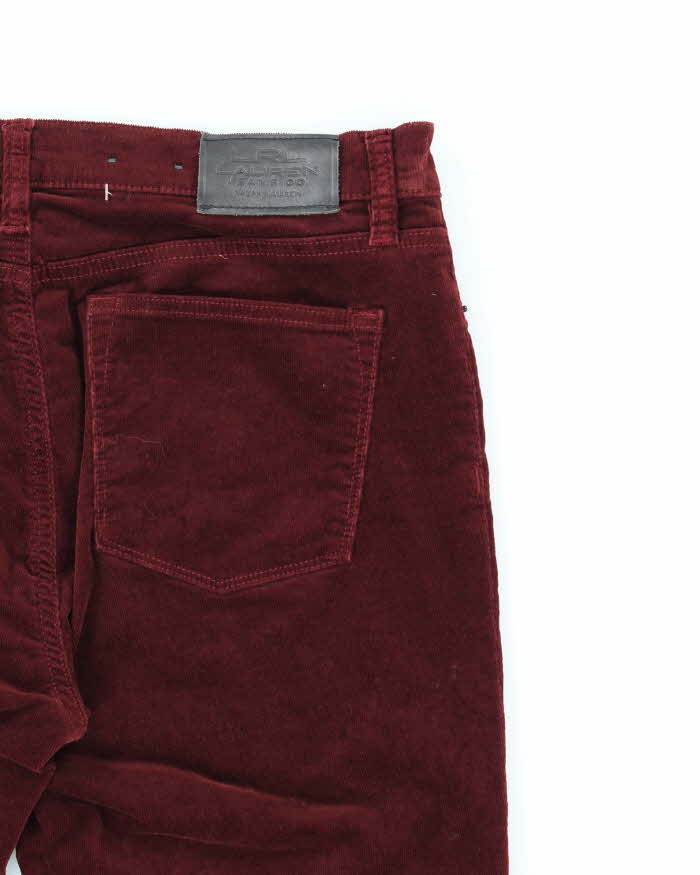 Womens Burgundy Ralph Lauren Corduroy Trousers - W34 L27