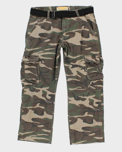 Wrangler Camouflage Cropped Belted Cargo Trousers - W32 L27