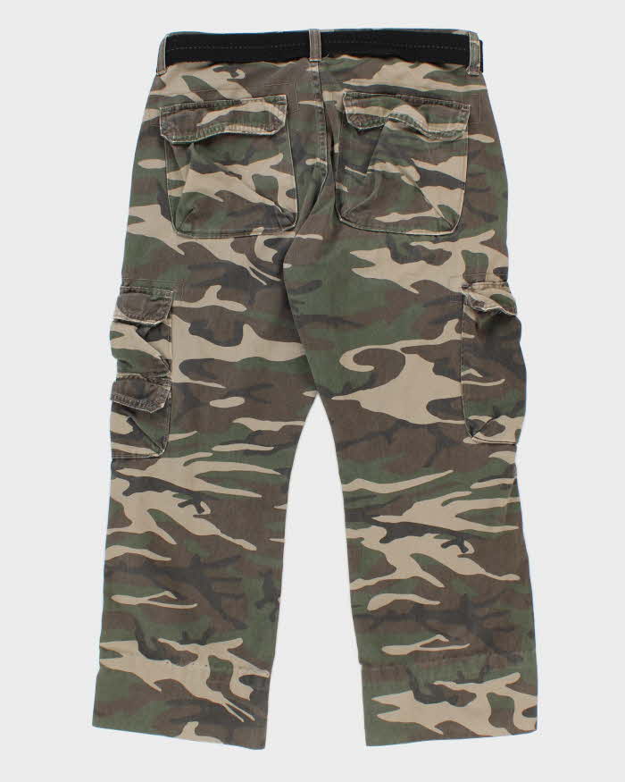 Wrangler Camouflage Cropped Belted Cargo Trousers - W32 L27
