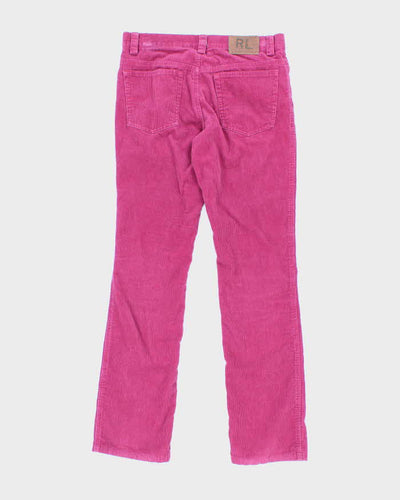 Vintage 2000s Ralph Lauren Pink Cord Trousers - W 30