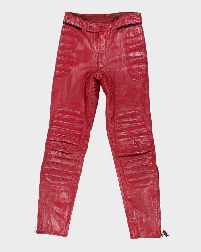 Vintage Woman's Pink Leather Biker Trousers - W30