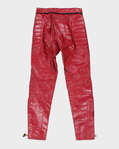 Vintage Woman's Pink Leather Biker Trousers - W30