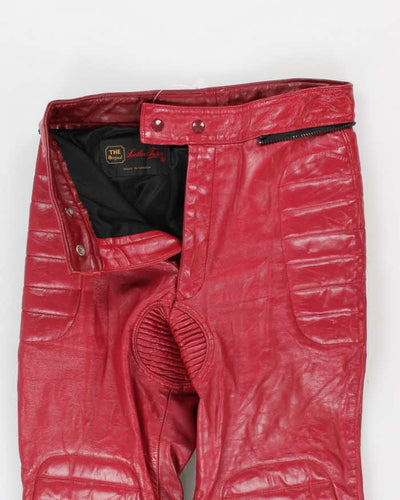 Vintage Woman's Pink Leather Biker Trousers - W30