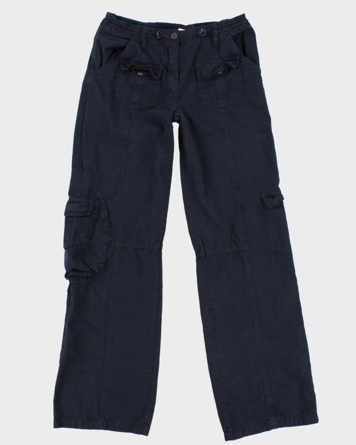 Women's Vintage Navy Cargo Trousers -W 28