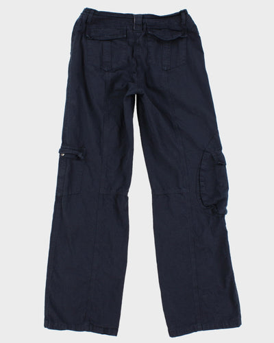 Women's Vintage Navy Cargo Trousers -W 28