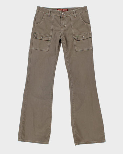 Y2K 00s Khaki Cargo Trousers - W30 L31