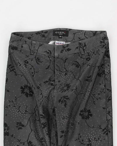 Vintage 90s Guess Floral Sparkly Trousers - W28
