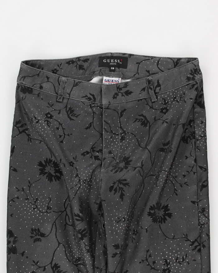 Vintage 90s Guess Floral Sparkly Trousers - W28
