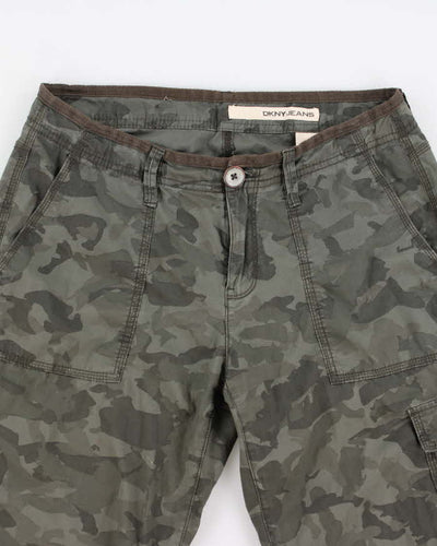 Y2k 00s DKNY Camouflage Cropped Cargo Trousers - W32