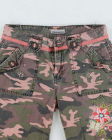 Y2k 00s Pink Camouflage Capri Trousers - W26