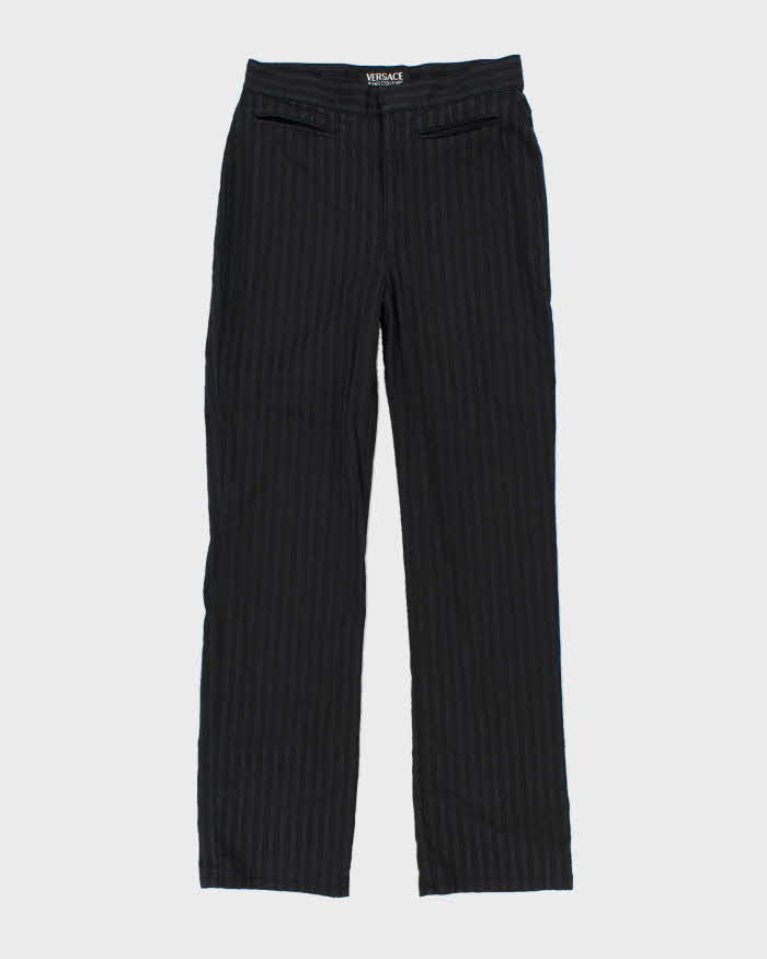 Vintage Versace Jeans Couture Black Cropped Trousers - W26 L27