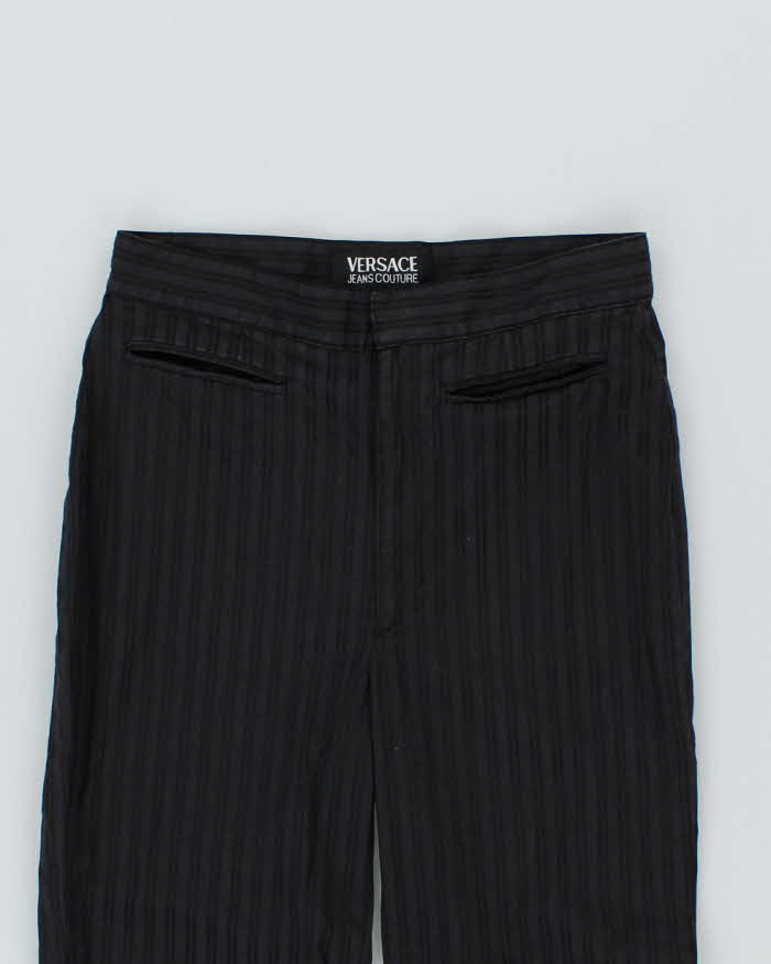 Vintage Versace Jeans Couture Black Cropped Trousers - W26 L27