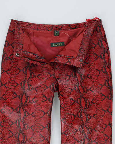 Vintage Danier Snake Print Leather Trousers - W30