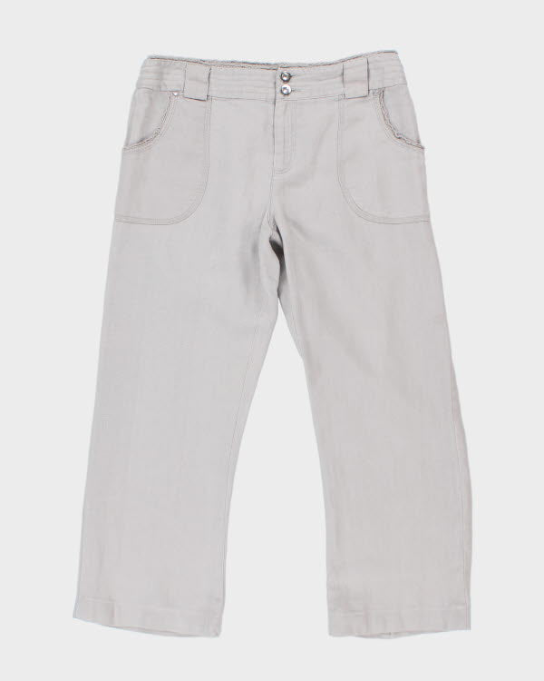 Y2k 00s Inc Cropped Linen Trousers - W30 L24