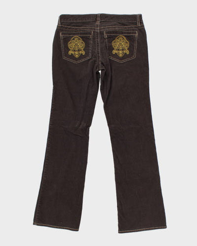 Y2k 00s Embroidered Cord Trousers - W31 L31