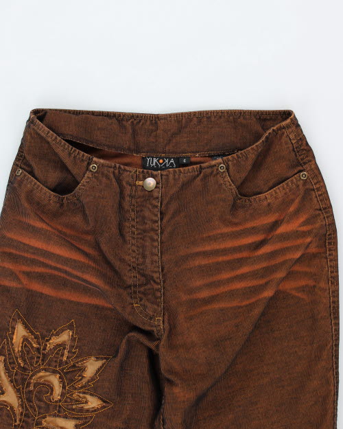 Y2k 00s Yukko Embroidered Cord Trousers - W28 L31