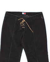 Y2k 00s Tommy Hilfiger Lace-up Cord Trousers - W32 L31
