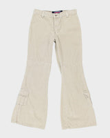 Y2k 00s Liquid Cord Flare Trousers - W32 L32