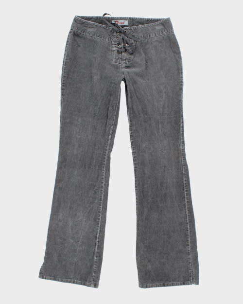 Y2k 00s Red Squared Lace-up Cord Trousers - W30 L32