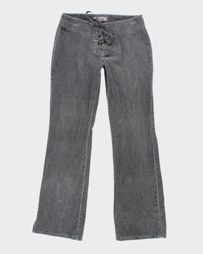 Y2k 00s Red Squared Lace-up Cord Trousers - W30 L32