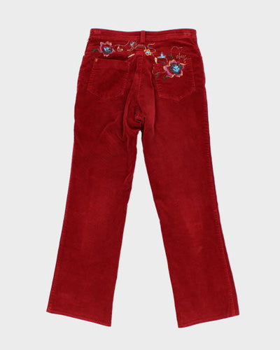 Embroidered Beaded Corduroy Trousers - W28 L28