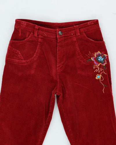Embroidered Beaded Corduroy Trousers - W28 L28