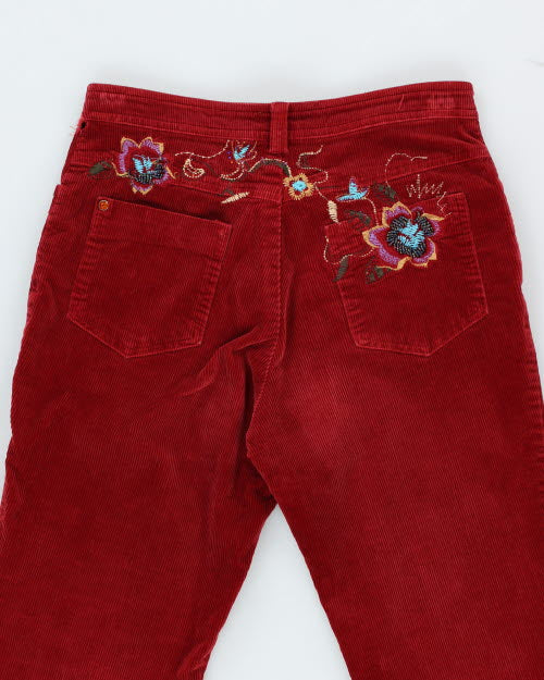 Embroidered Beaded Corduroy Trousers - W28 L28