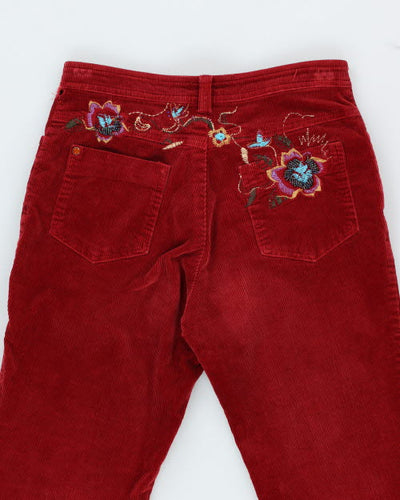 Embroidered Beaded Corduroy Trousers - W28 L28