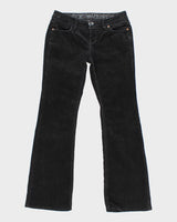 Black Corduroy Trousers - W29 L30