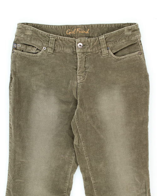 Girl Friend Khaki Corduroy Trousers - W29 L28