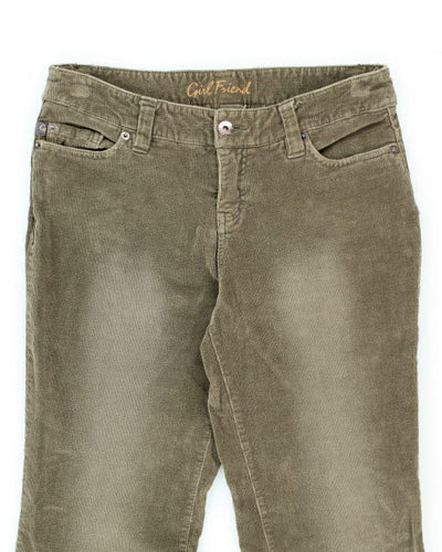 Girl Friend Khaki Corduroy Trousers - W29 L28