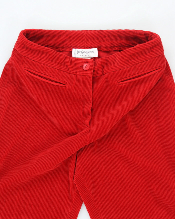 Vintage 90's Yves Saint Laurent Hight Waisted Corduroy Trousers - W24 L29