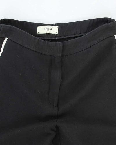 Fendi Wool & Silk Wide Leg Suit Trousers - W30 L31