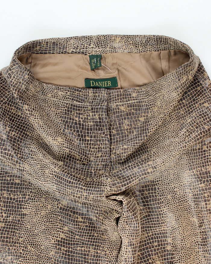 Vintage Danier Snake Print Leather Trousers - W28 L29