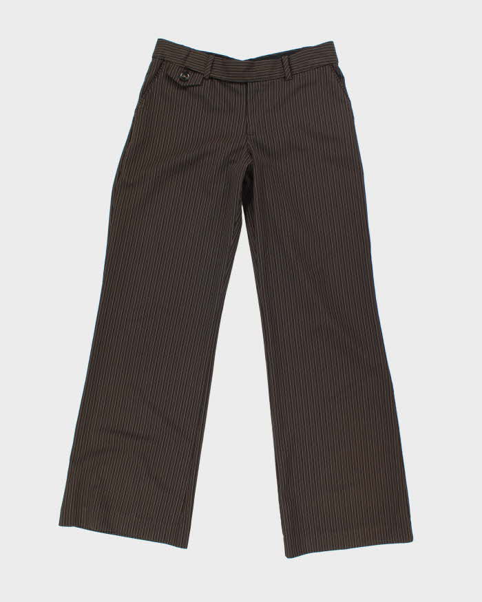 Y2k 00s Mexx Brown Stripe Suit Trousers - W30 L31