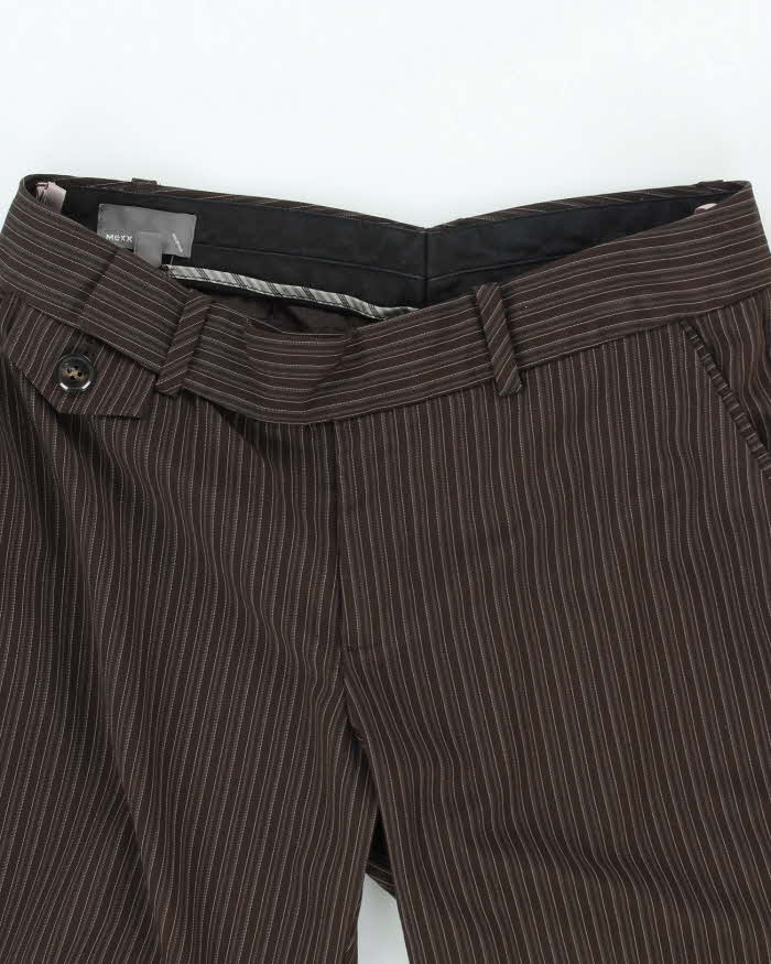 Y2k 00s Mexx Brown Stripe Suit Trousers - W30 L31