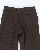 Y2k 00s Mexx Brown Stripe Suit Trousers - W30 L31