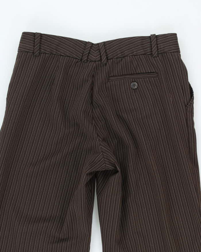 Y2k 00s Mexx Brown Stripe Suit Trousers - W30 L31