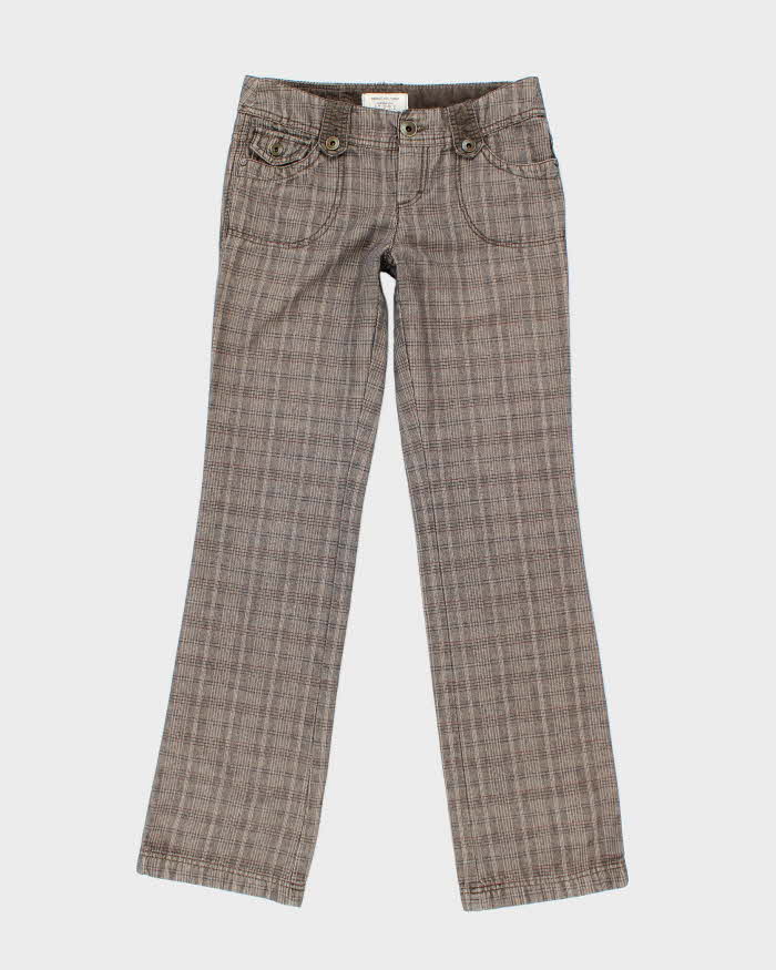 Y2k 00s Esprit Brown Checked Trousers - W28 L31