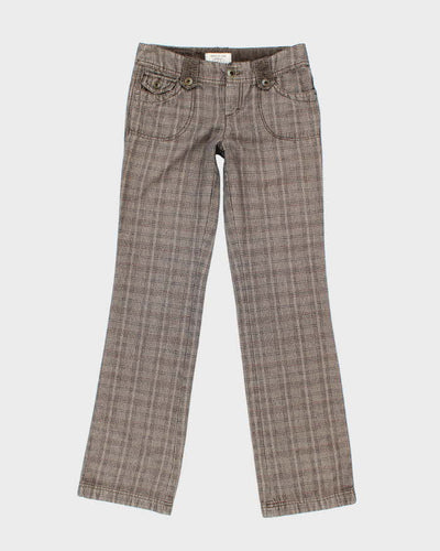 Y2k 00s Esprit Brown Checked Trousers - W28 L31